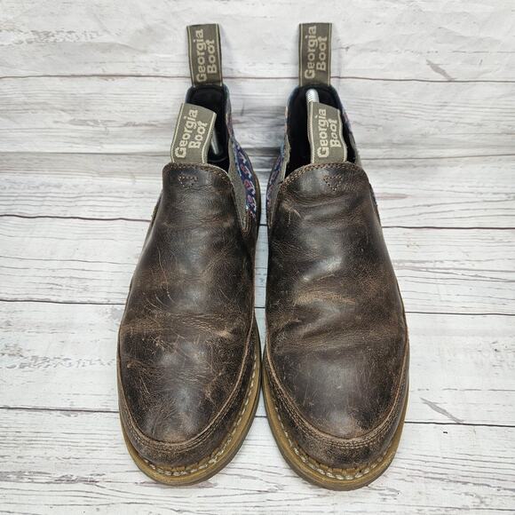 Georgia Giant Romeo Women's Slip On Work Shoe Brown Leather Size 10 M Southwest - Picture 3 of 6